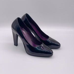 RIPAMONTE ITALIAN DESIGNER PATENT SLIM BLOCK HEEL